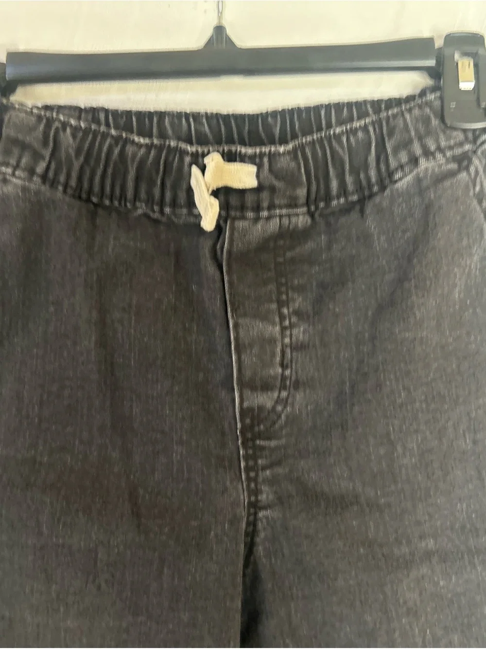 Boys XL Old Navy Black/Gray Relaxed Drawstring Denim style pants elastic waist.